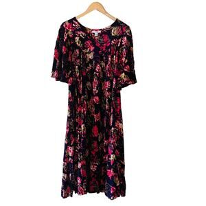 Go Softly Blue & Pink Crinkle Patio Dress XL